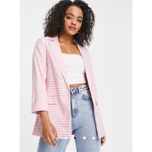 New Look Pink Gingham Blazer